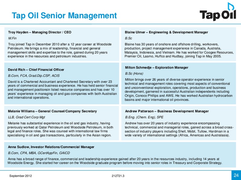 Good Oil Conference Presentation – Tap Oil – slide 23