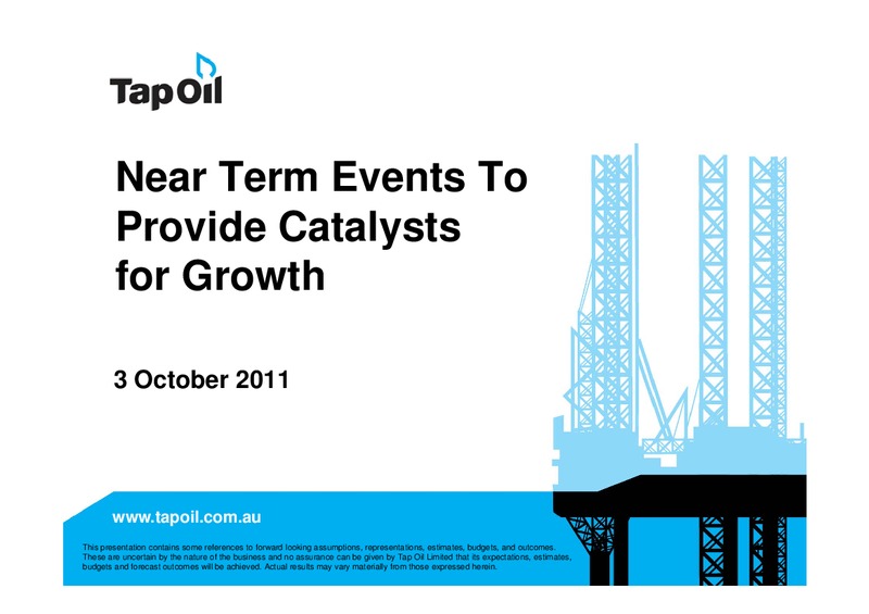 Investor Presentation Update – Tap Oil – slide 1
