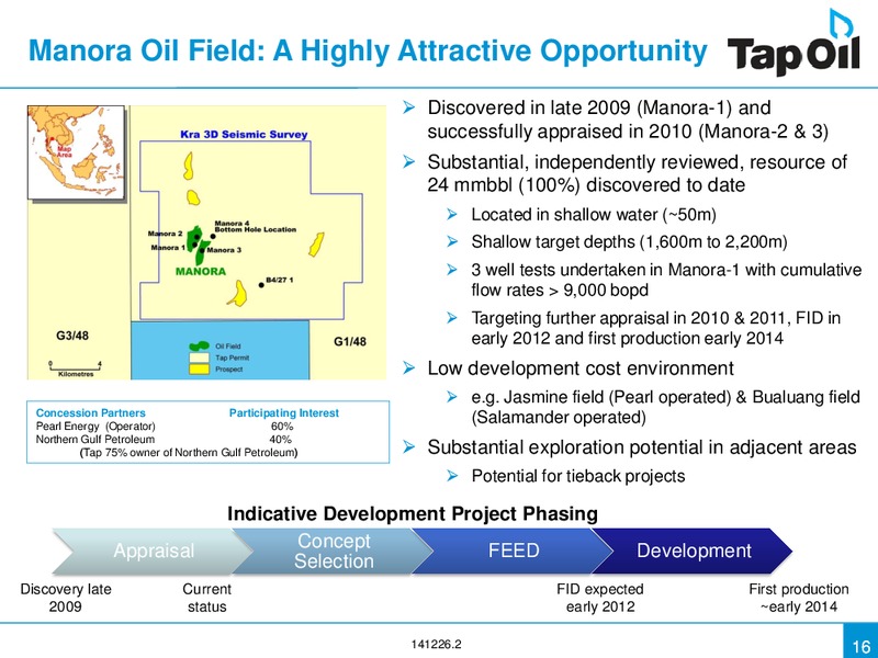 November 2010 Investor Presentation – Tap Oil – slide 15
