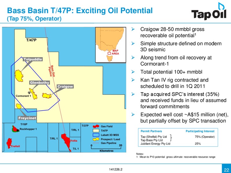 November 2010 Investor Presentation – Tap Oil – slide 21