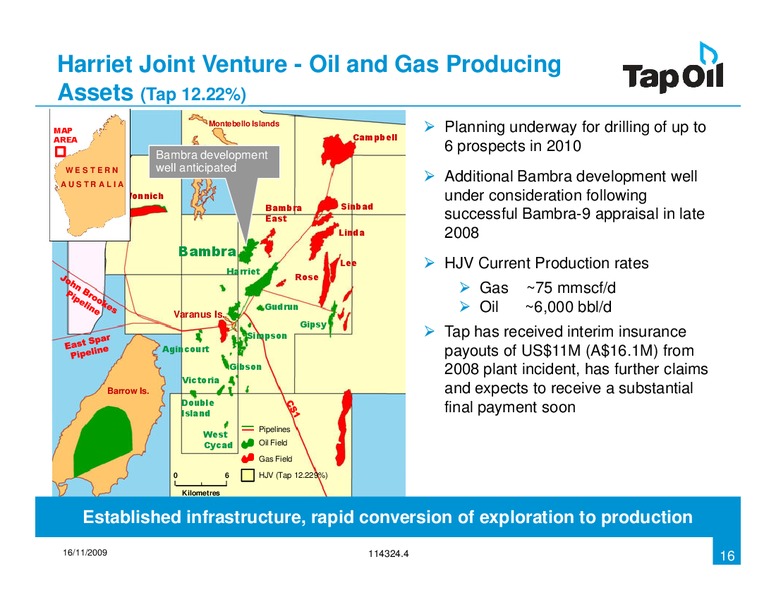 November 2009 Investor Presentation – Tap Oil – slide 15