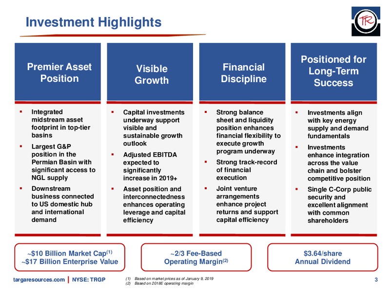 January 2019 Investor Presentation – Targa Resources Corp. – slide 2