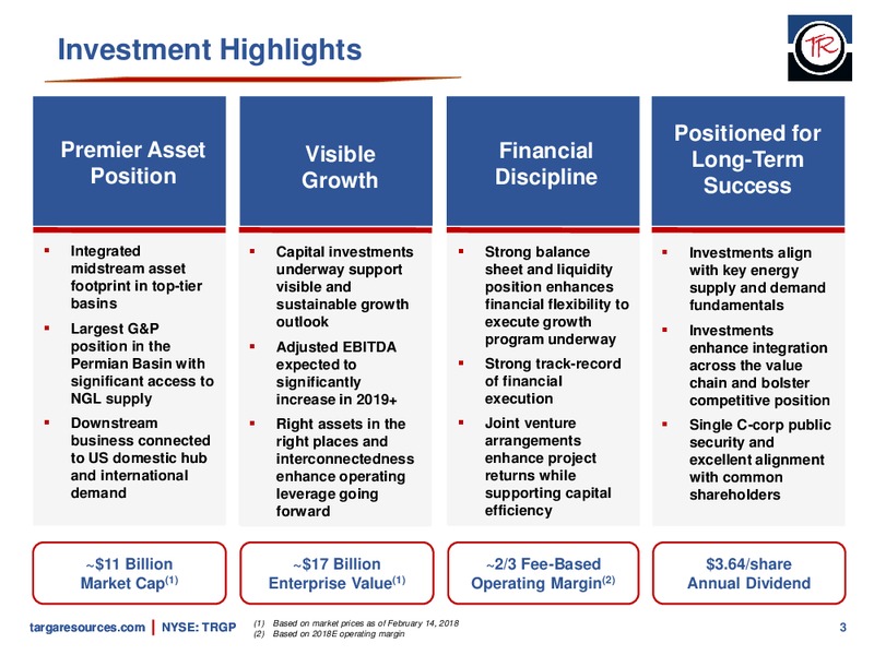 February 2018 Investor Presentation – Targa Resources Corp. – slide 2