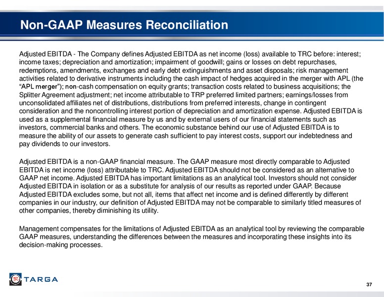 First Quarter 2017 Investor Presentation – Targa Resources Corp. – slide 35