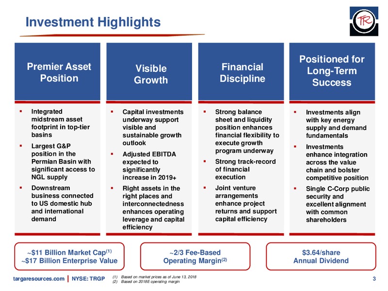 June 2018 Investor Presentation – Targa Resources Corp. – slide 2