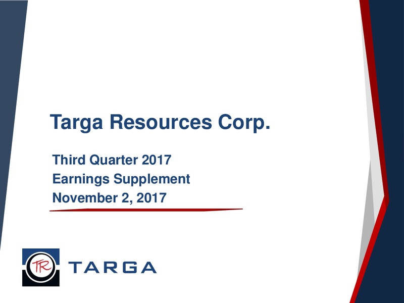 3Q Earnings Supplement – Targa Resources Corp. – slide 1
