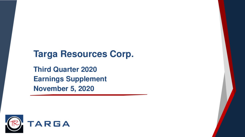 Q3 2020 Earnings Presentation – Targa Resources Corp. – slide 1