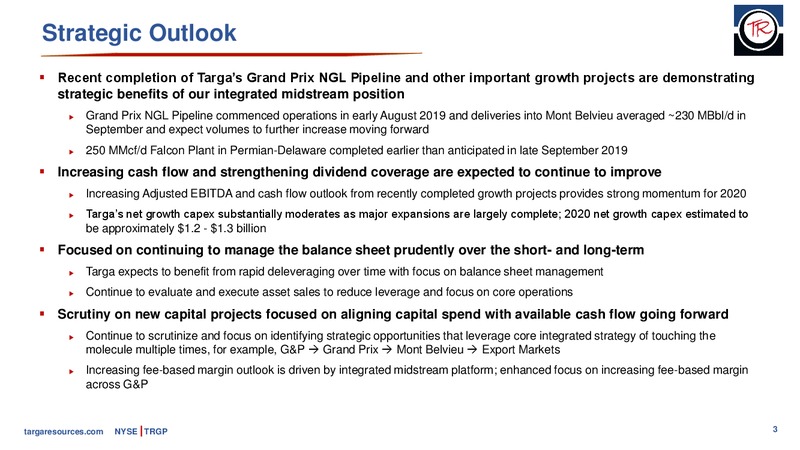 3Q 2019 Earnings Presentation – Targa Resources Corp. – slide 2