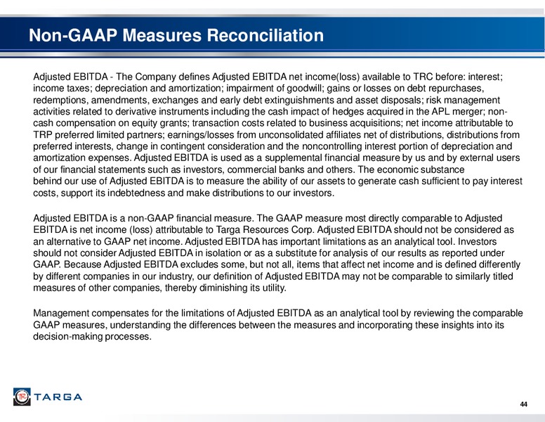Q2 2016 Investor Presentation – Targa Resources Corp. – slide 42