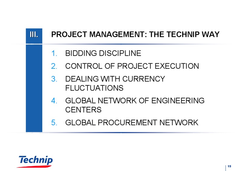 FULL YEAR 2003 RESULTS – Technip – slide 15