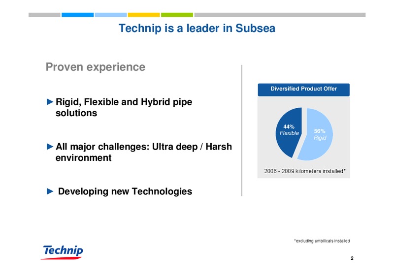 MARCH 2010 INVESTOR PRESENTATION – Technip – slide 2