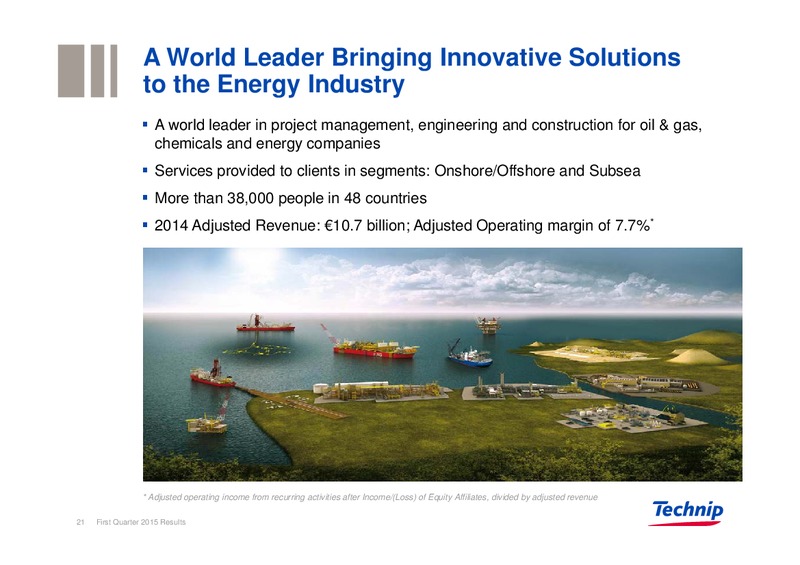 Q1 2015 EARNINGS CALL – Technip – slide 20
