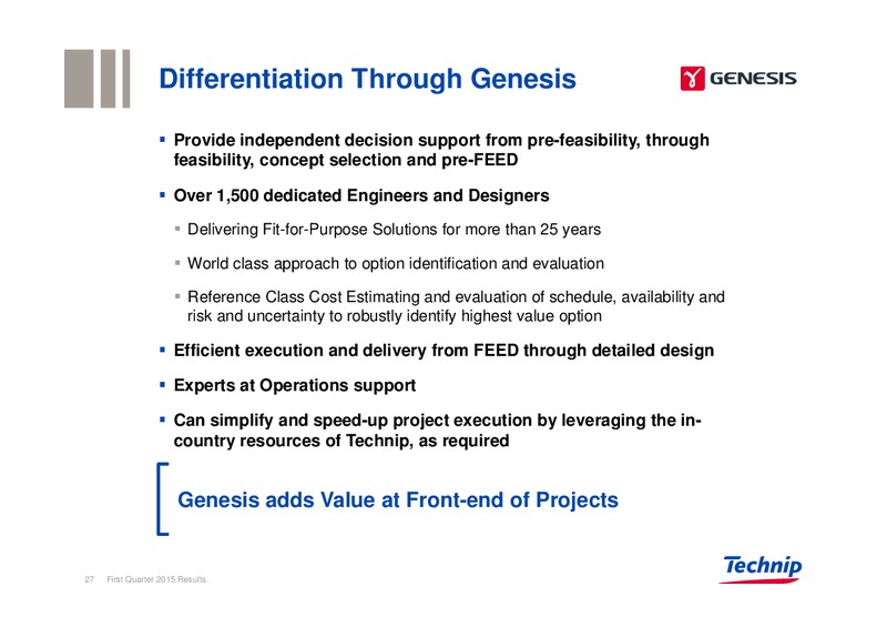 Q1 2015 Results – Technip – slide 27
