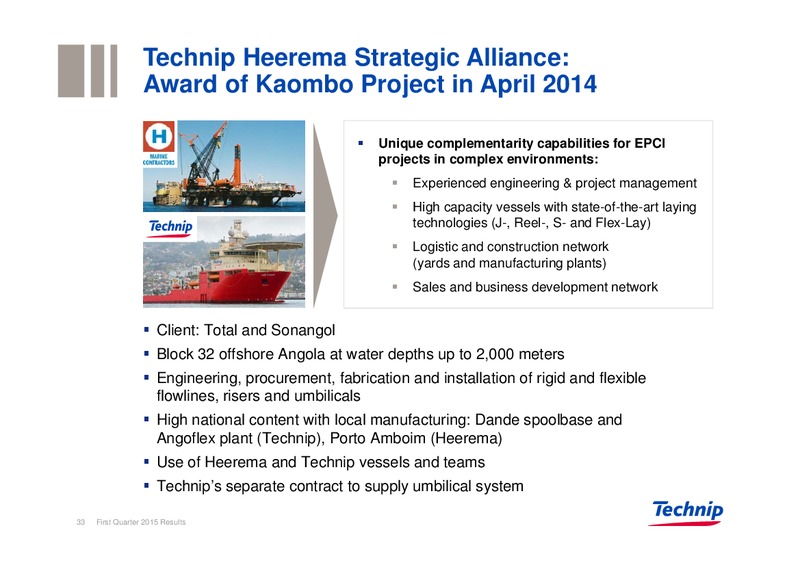 Q1 2015 Results – Technip – slide 33