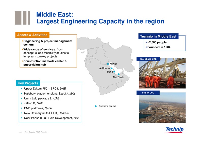 Q1 2015 Results – Technip – slide 44