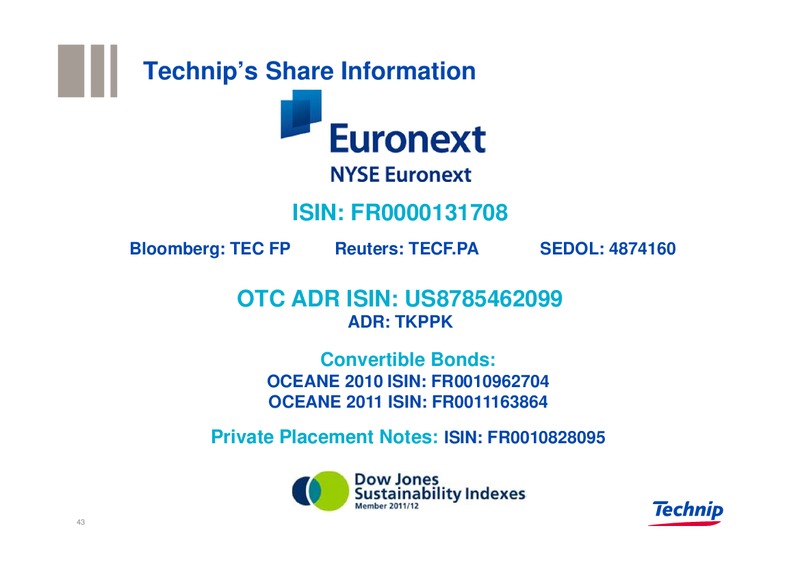Q1 2012 RESULTS – Technip – slide 42