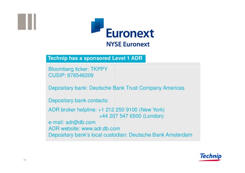 Q1 2012 RESULTS – Technip – slide 43