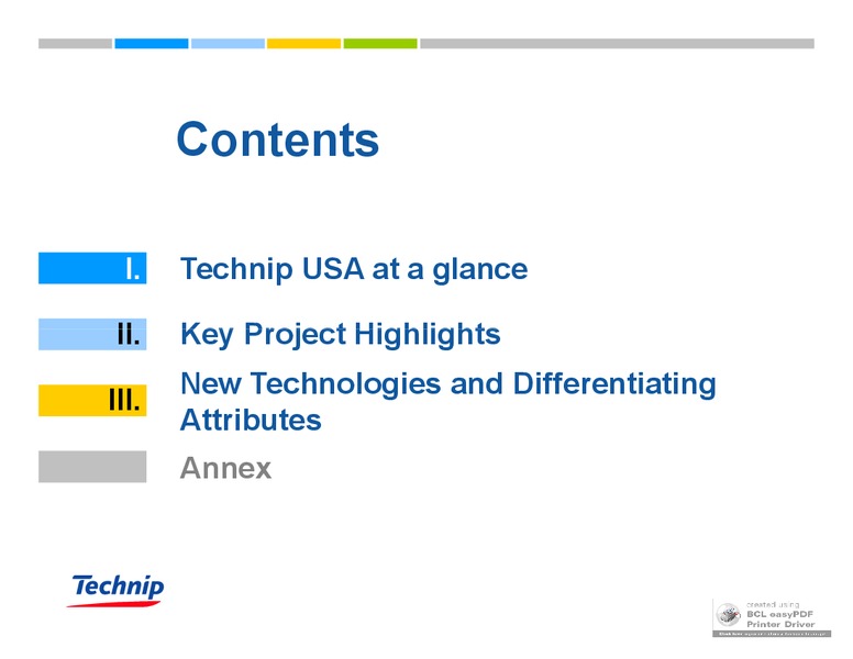 MAY 2009 INVESTOR PRESENTATION – Technip – slide 2