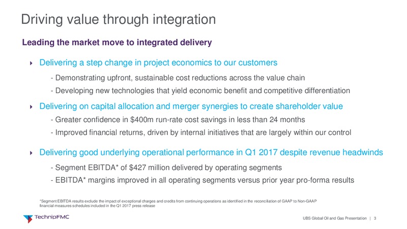 2017 UBS Global Oil and Gas Conference – Technip – slide 2