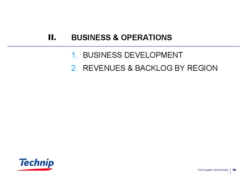 Q1 2004 RESULTS – Technip – slide 10