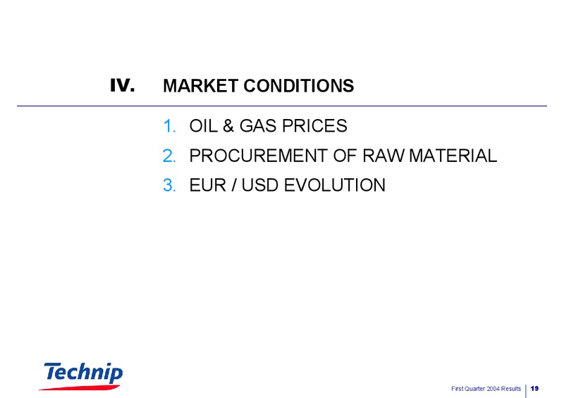 Q1 2004 RESULTS – Technip – slide 19