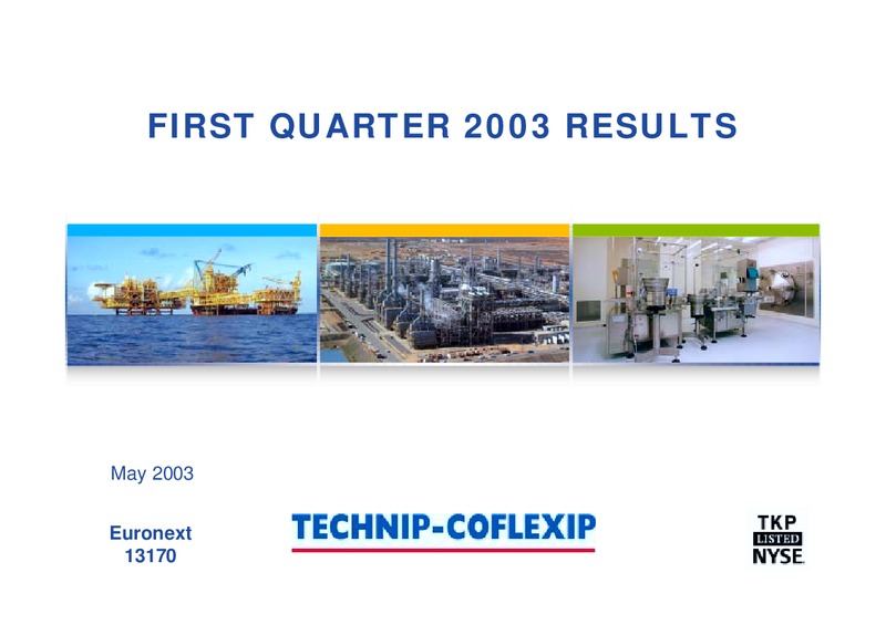 Q1 2003 RESULTS – Technip – slide 1