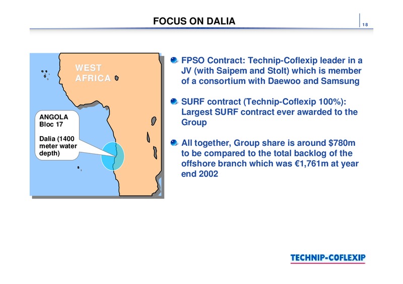 Q1 2003 RESULTS – Technip – slide 18