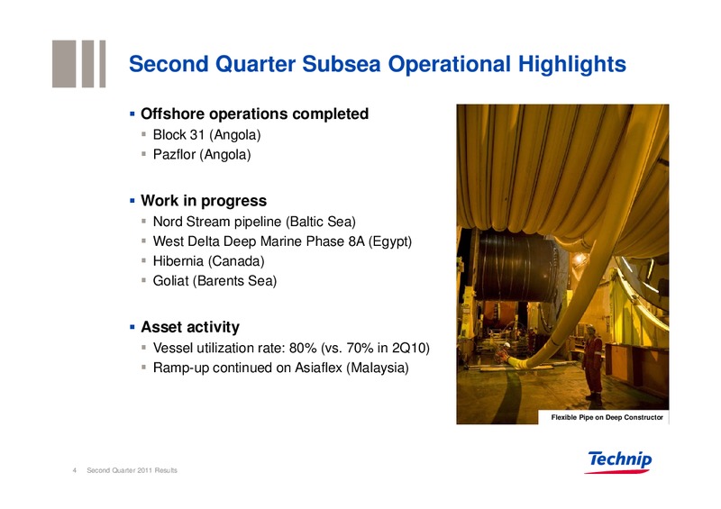 Q2 2011 RESULTS – Technip – slide 4