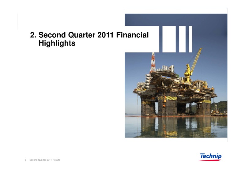 Q2 2011 RESULTS – Technip – slide 6