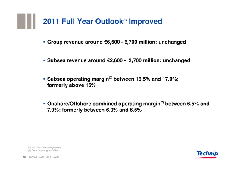 Q2 2011 RESULTS – Technip – slide 18