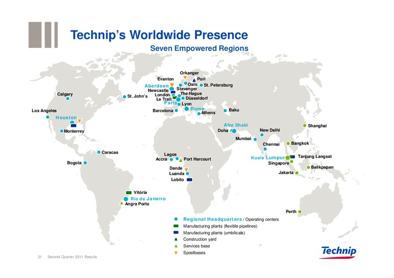 Q2 2011 RESULTS – Technip – slide 30