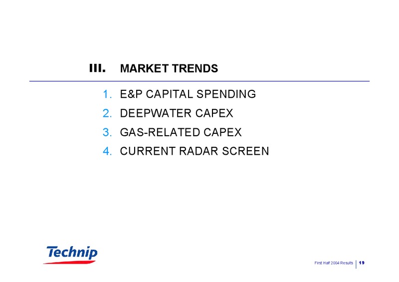 Q2 2004 RESULTS – Technip – slide 19