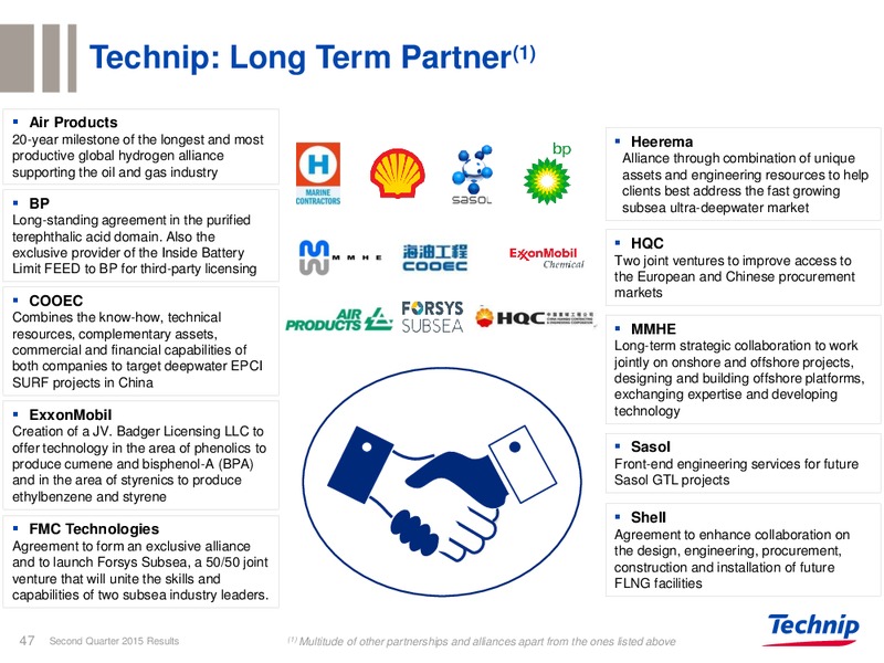 Q2 2015 RESULTS – Technip – slide 43