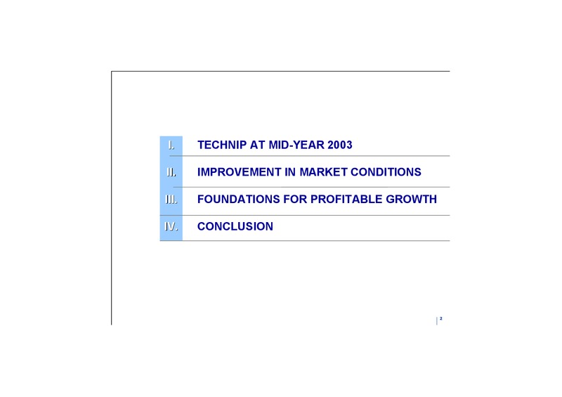 Q2 2003 RESULTS – Technip – slide 2
