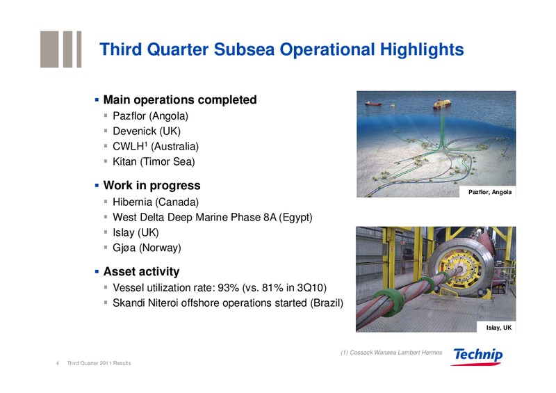 Q3 2011 RESULTS – Technip – slide 4
