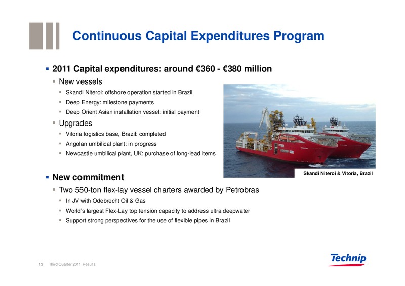 Q3 2011 RESULTS – Technip – slide 13