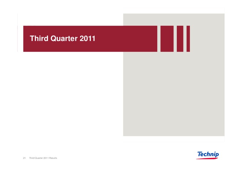 Q3 2011 RESULTS – Technip – slide 20