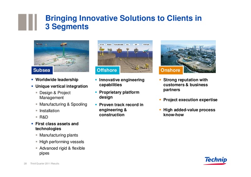 Q3 2011 RESULTS – Technip – slide 27