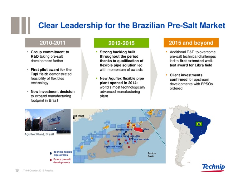 Third Quarter 2015 Results – Technip – slide 14