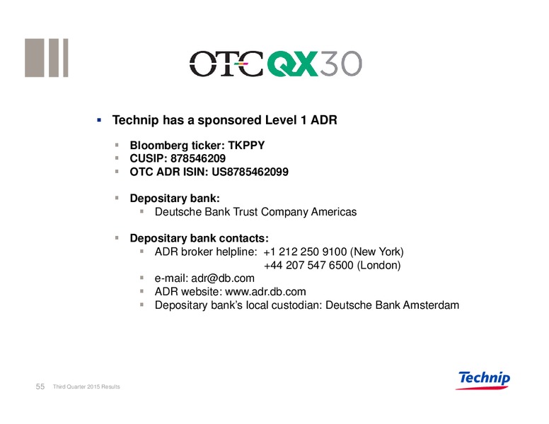 Third Quarter 2015 Results – Technip – slide 54