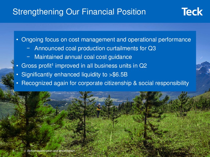 Q2 2015 Results – Teck Resources Limited – slide 2