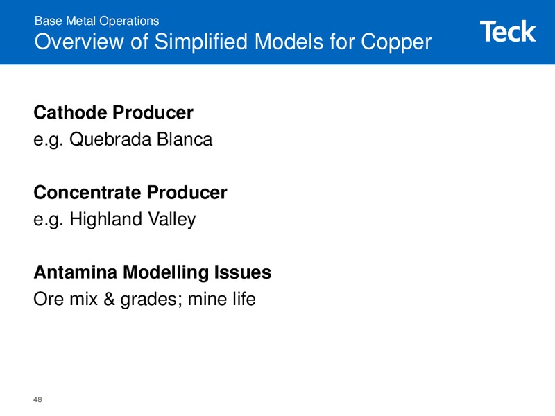 Modelling Workshop – Teck Resources Limited – slide 47