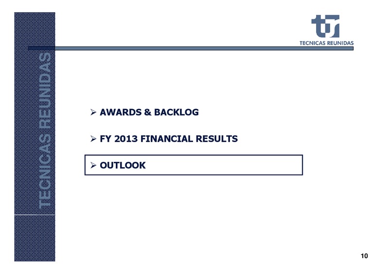 FULL YEAR 2013 RESULTS – Tecnicas Reunidas – slide 11