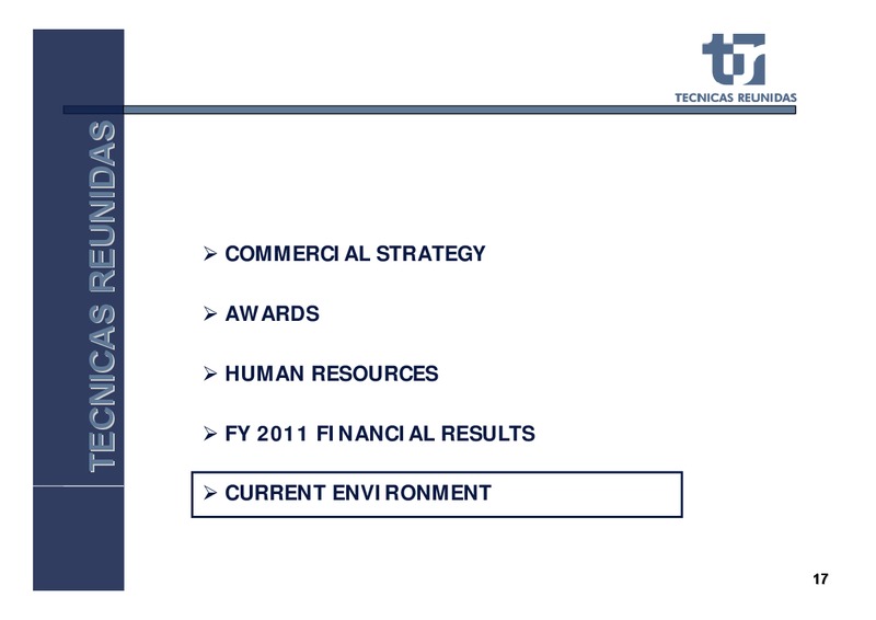 FULL YEAR 2011 RESULTS – Tecnicas Reunidas – slide 18
