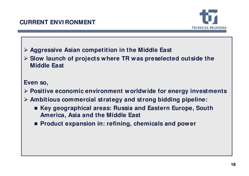 1H 2011 RESULTS – Tecnicas Reunidas – slide 19