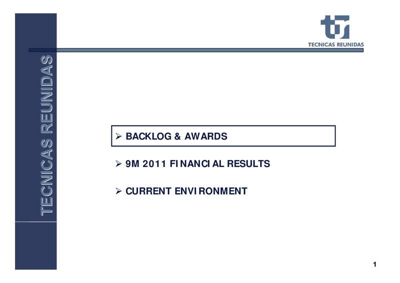 2011 NINE MONTHS RESULTS – Tecnicas Reunidas – slide 2