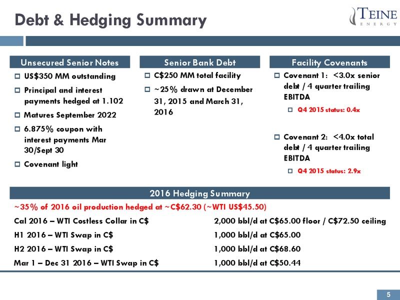 Corporate Presentation April 2016 – Teine Energy – slide 5