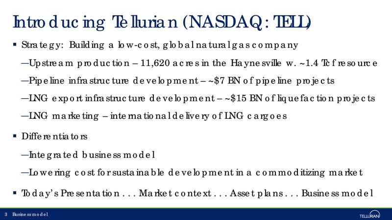 Credit Suisse 23rd Annual Energy Summit – Tellurian Inc. – slide 2