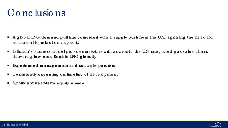 March 2018 Corporate Presentation – Tellurian Inc. – slide 13