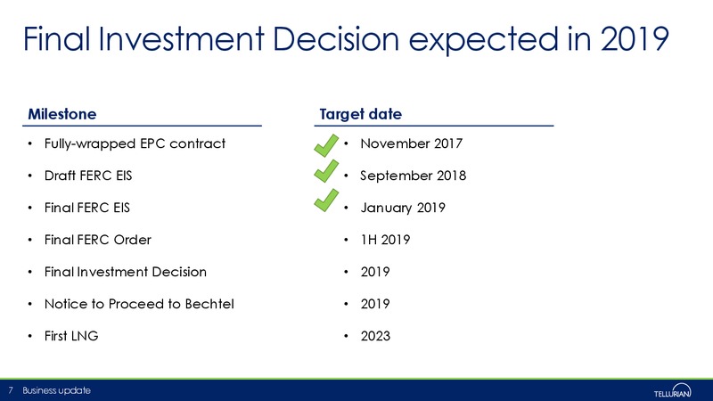 April 2019 Business Update – Tellurian Inc. – slide 6